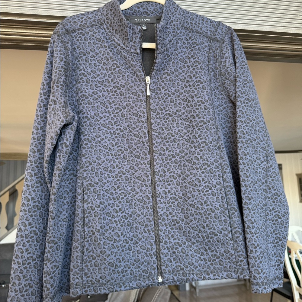 Talbots Women's Leopard Print Jacket - Gray